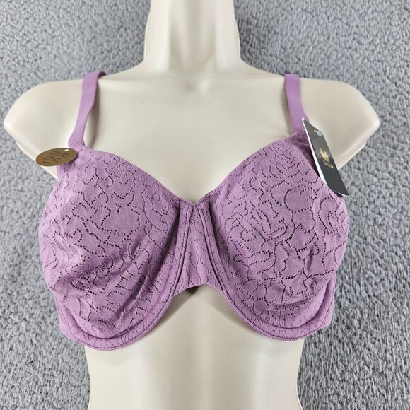 Wacoal Bra Womens 36D Purple Lace Underwire Padded 855345 Full Coverage Support - Picture 1 of 14
